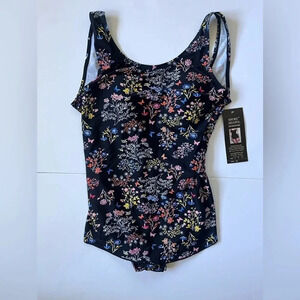 NWT Black Floral‎ Shore Shapes Swim Dress Women Size 12